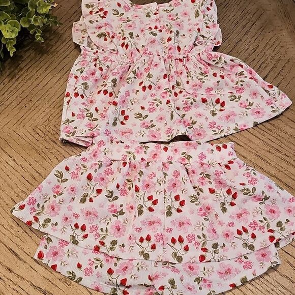 Floral Skort Set Short Skirt, Headband And Top 6X - Picture 12 of 15